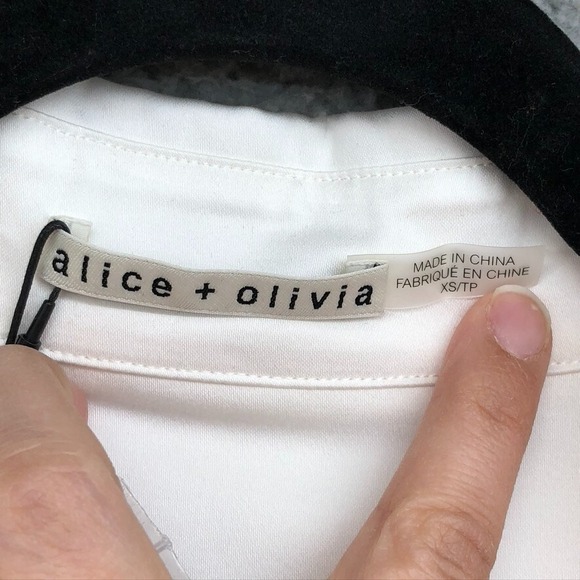 Alice + Olivia Tanika Maxi Dress Womens XS White Belted Button Up Resort Beachy - Picture 9 of 16